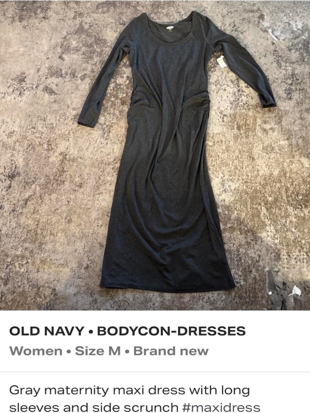 Maternity side scrunch comfy dress